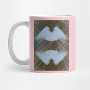 "The Enigma of the Unseen" - Abstract Baby Blue Modern Contemporary Sky Blue Artwork Digital Art Mug